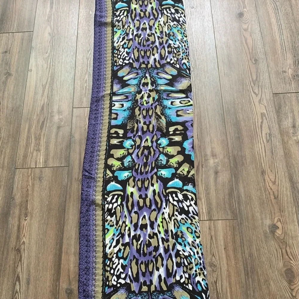 100% silk Vibrant Animal Print Scarf